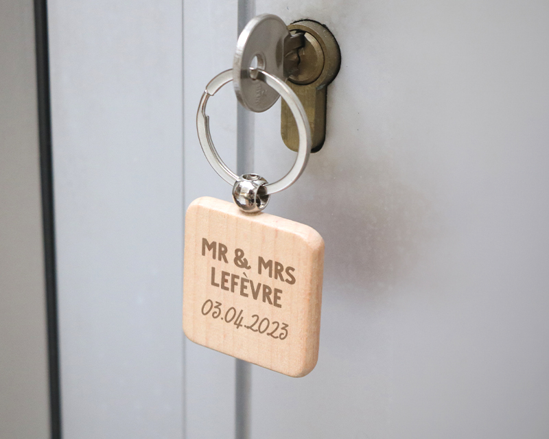 Porte-clés en bois personnalisé - Message