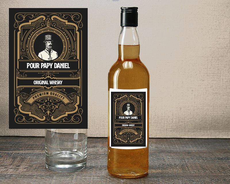 Bouteille de Whisky Personnalisable - Retro