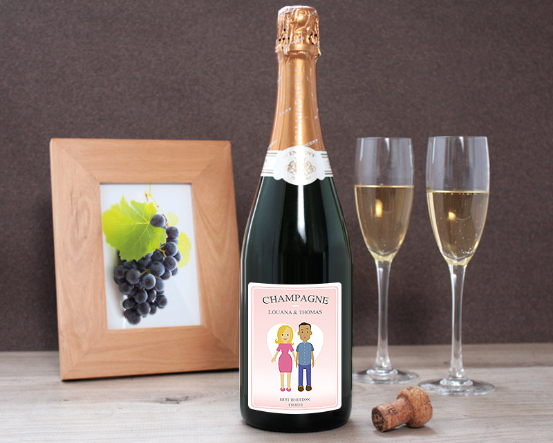 Champagne Personnalisable - Couple - Collection Family Circus