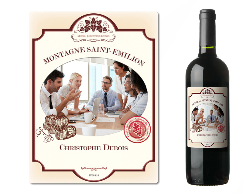 Bouteille de vin de Bordeaux personnalisée logo - Entreprise