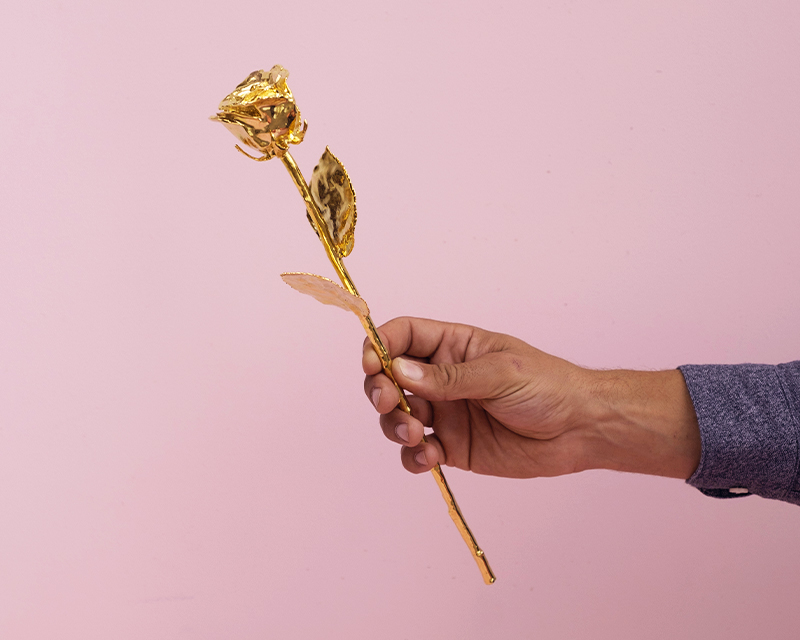 Grande rose en or 24k personnalisée