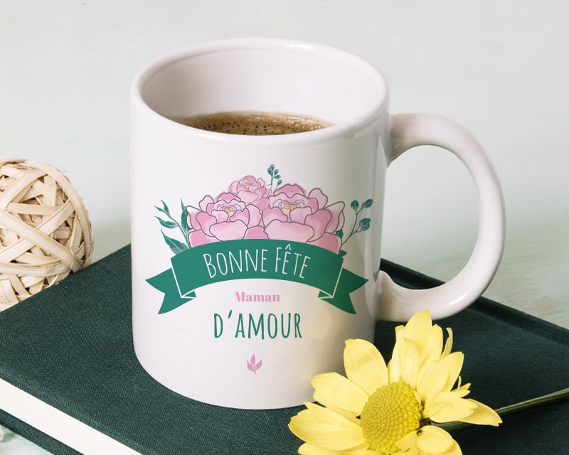 Mug personnalisé - Maman Fleurie
