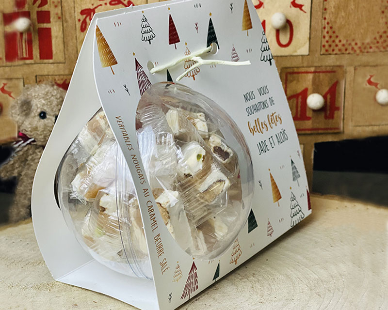 Ballotin de nougat au caramel beurre salé Personnalisable - Noël 
