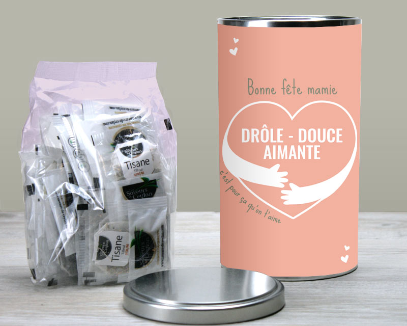 Boite à thé en métal personnalisée - C'est pour ça qu'on t'aime