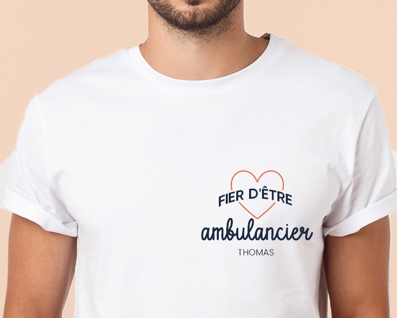 Tee-shirt Homme personnalisable - Fier d'être ambulancier