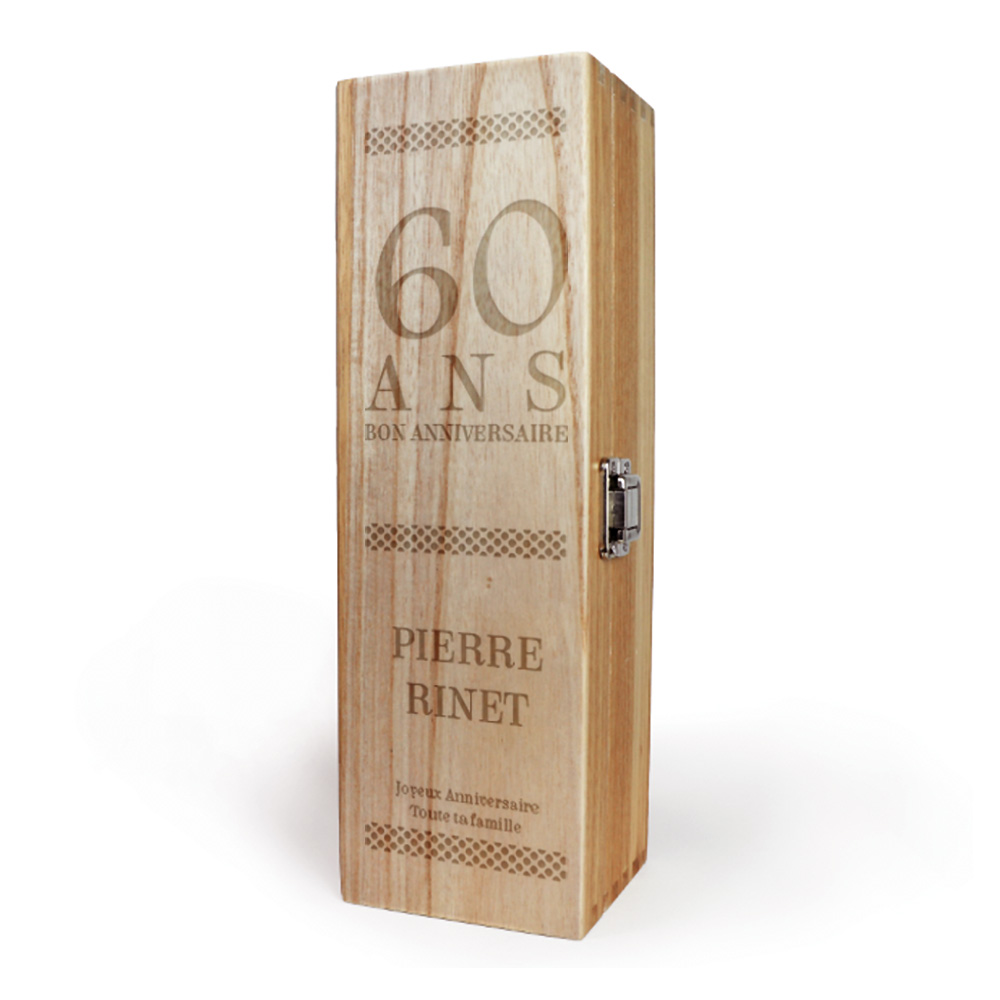 Caisse à vin personnalisée - Anniversaire - Cadeaux.com