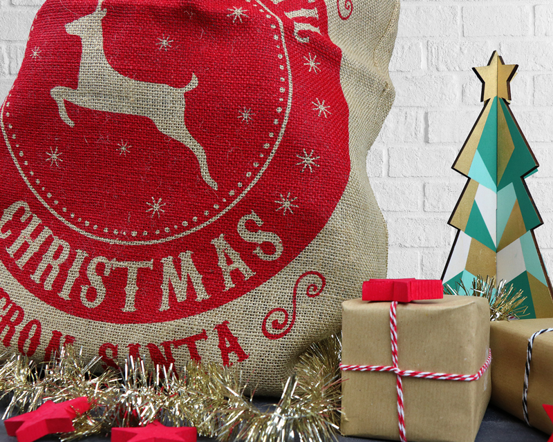 Baluchon de Noël XXL en toile de jute
