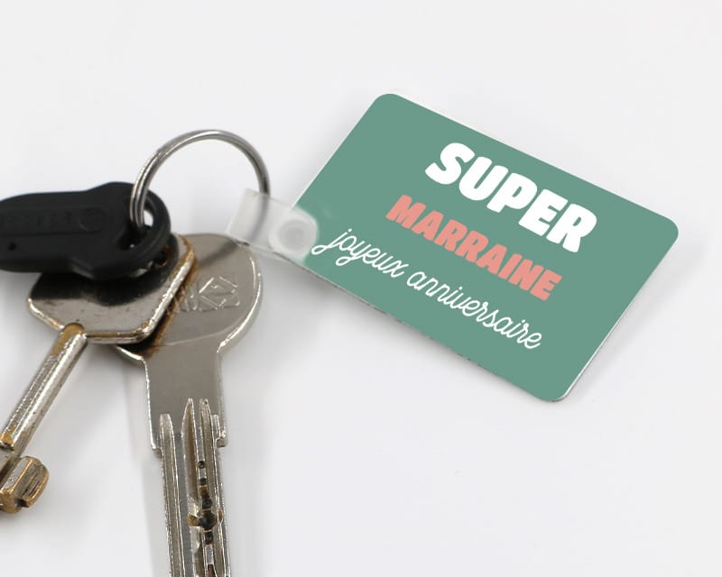 Porte-clé personnalisé - Super Marraine