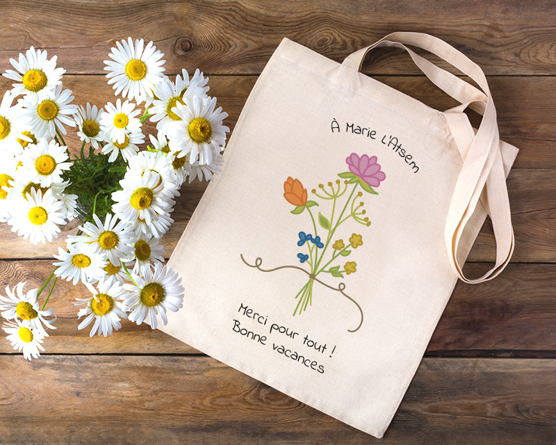Tote bag personnalisé remerciement maitresse