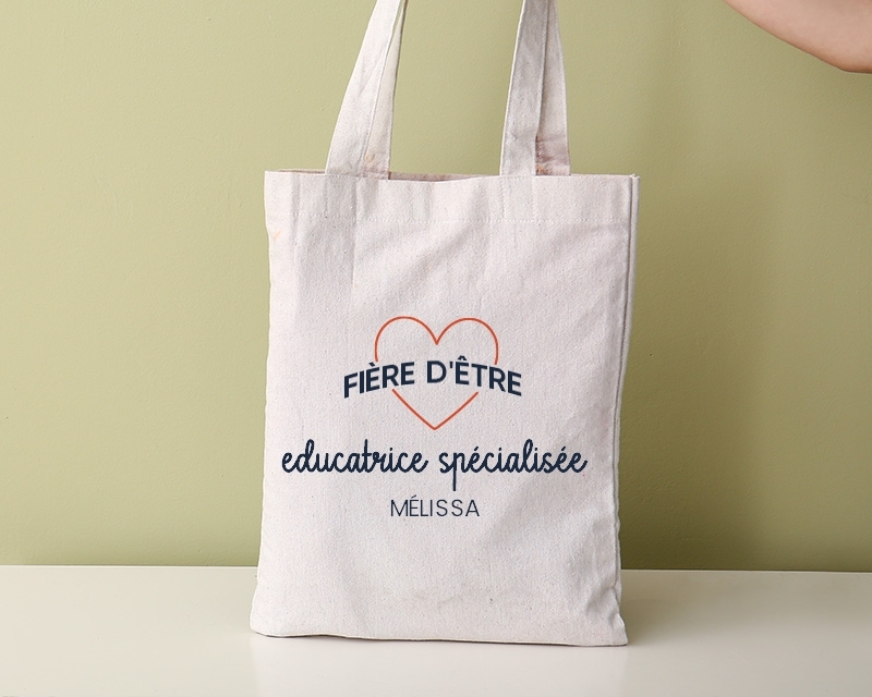 Tote bag personnalisable - Fière d'être educatrice spécialisée