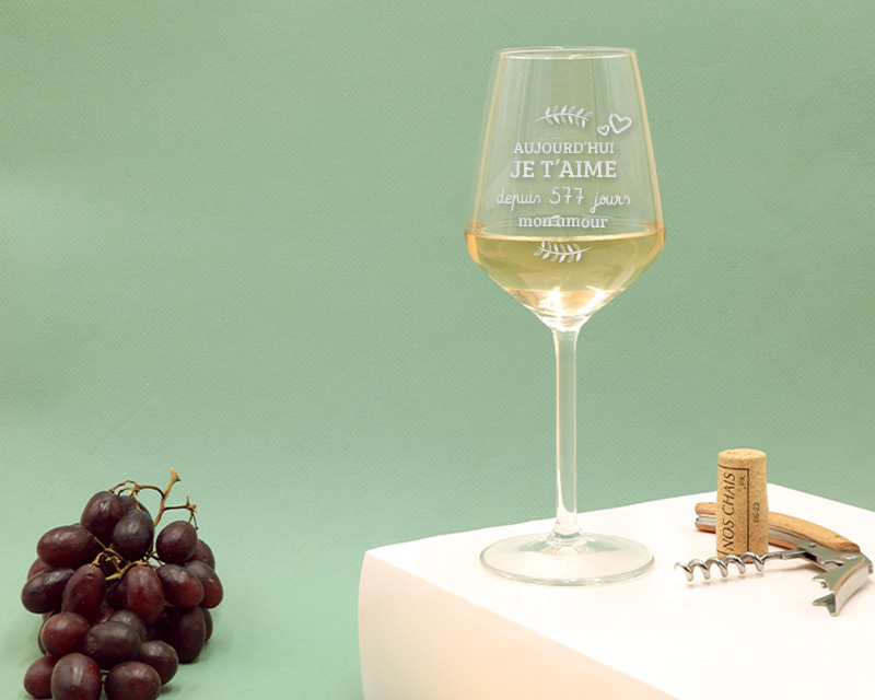 Verre à Vin - Aujourd'hui je t'aime depuis