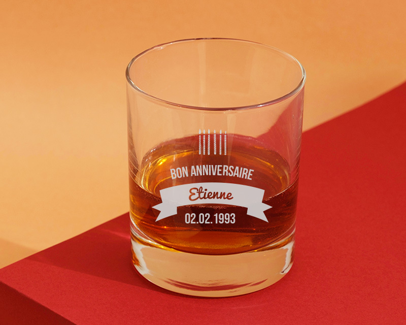 Verre à Whisky personnalisé - Bougies d'anniversaire