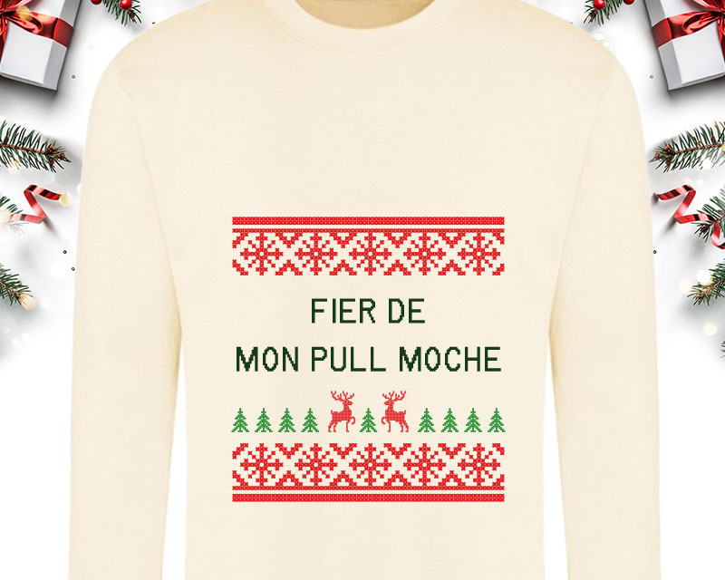 Pull moche de Noël personnalisable avec message ou prénom