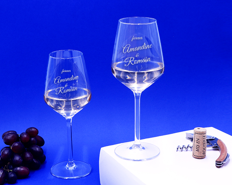 Duo de verres à vin personnalisables - Message
