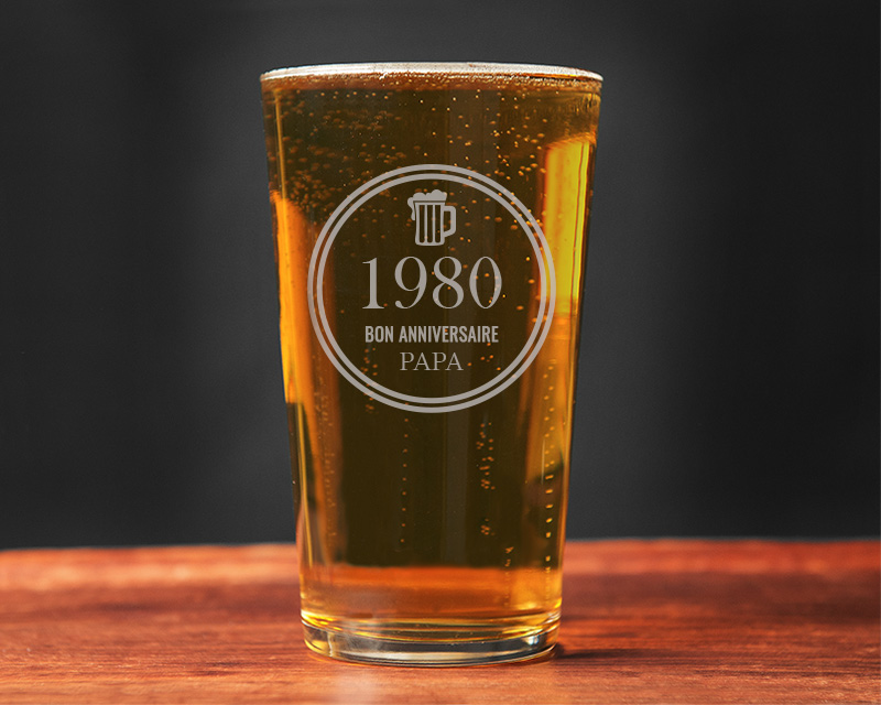 Verre à bière personnalisable - Année de naissance