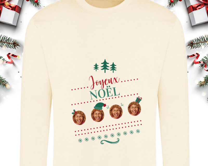 Pull moche de Noël personnalisable avec photo