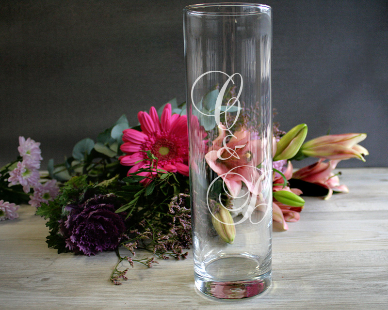 Vase personnalisé cylindrique - Initiales