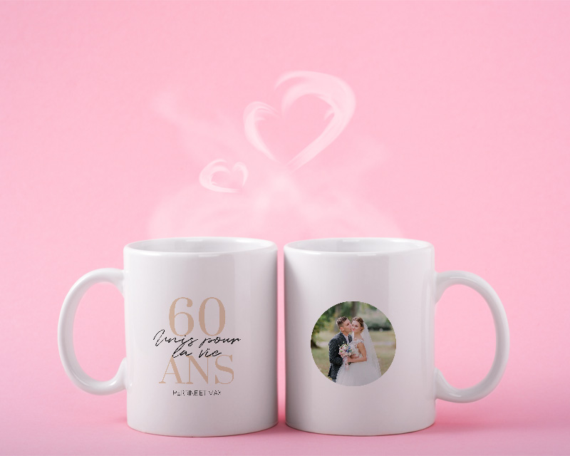 Mug personnalisé anniversaire de mariage - Noces de Diamant