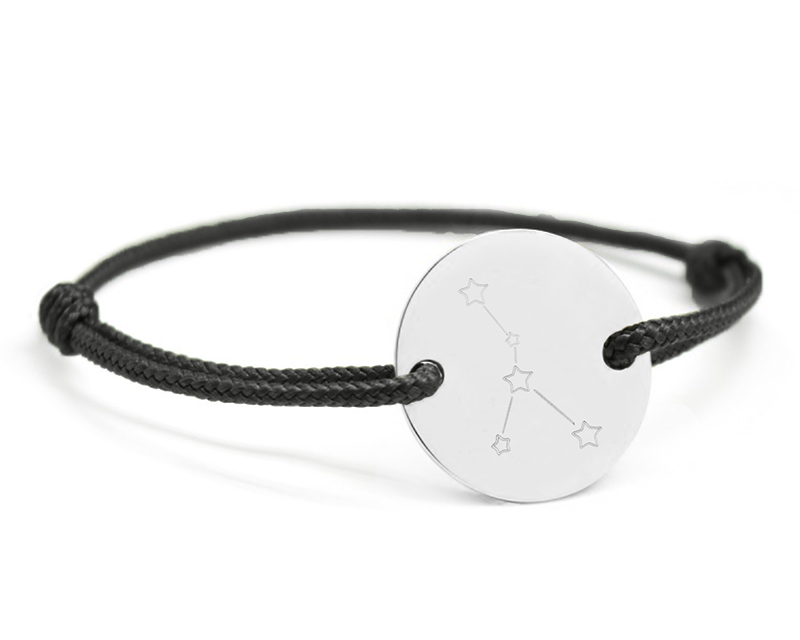 Bracelet cordon personnalisé Argent 925 - Constellations