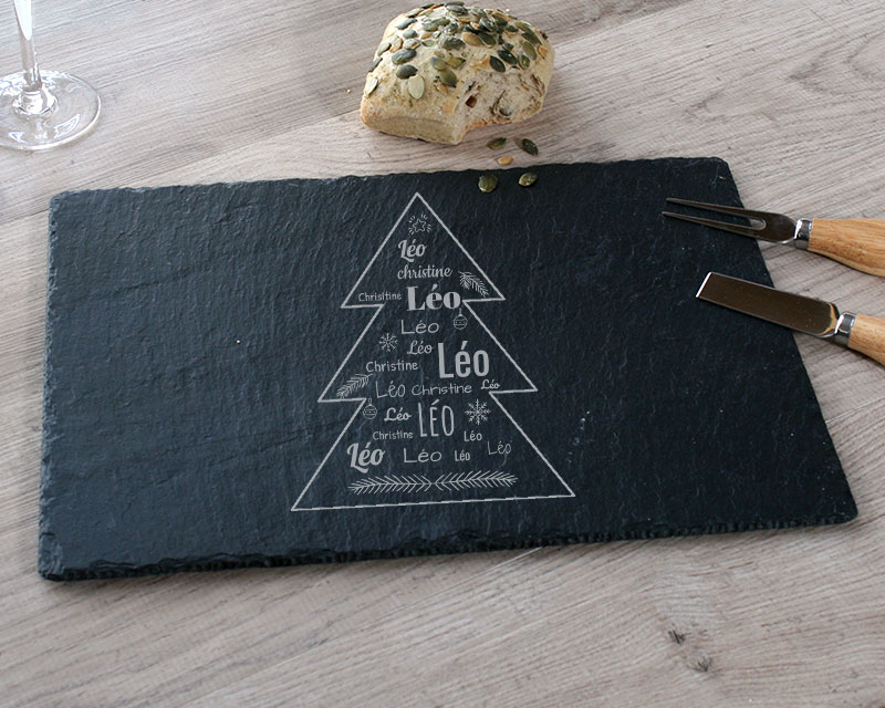 Plateau ardoise personnalisé Sapin de Noël