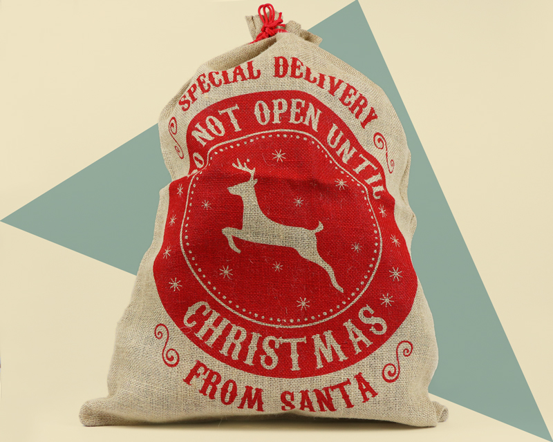 Baluchon de Noël XXL en toile de jute