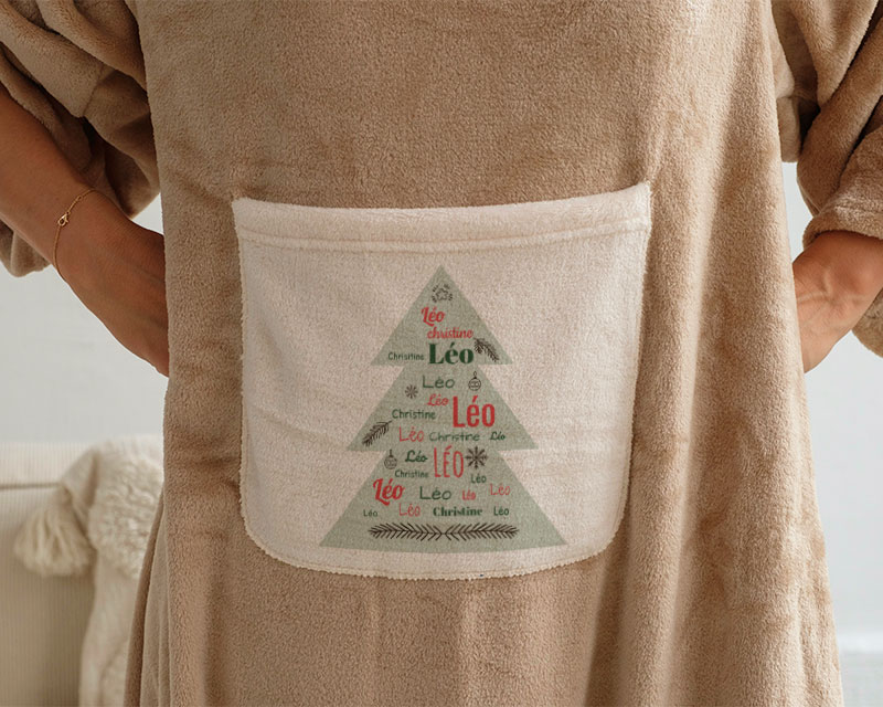 Couverture à manches Sapin de Noël personnalisable