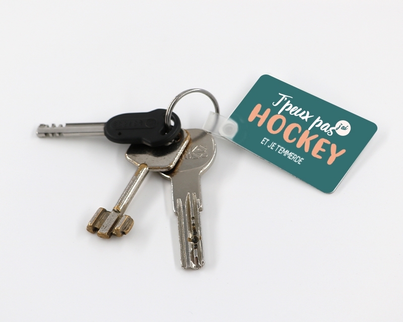 Porte-clés à personnaliser - J'peux pas j'ai hockey