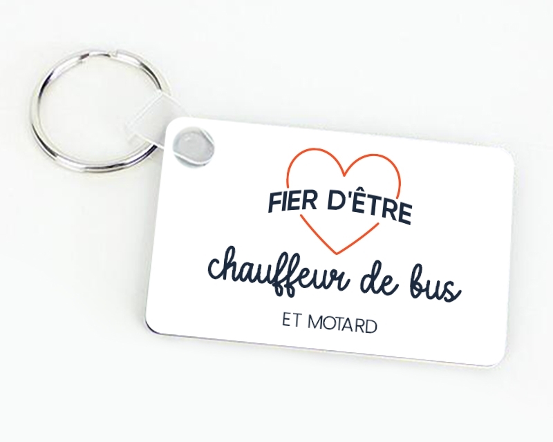 Porte-clés personnalisable - Fier d'être chauffeur de bus