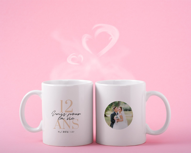 Mug personnalisé anniversaire de mariage - Noces de Soie