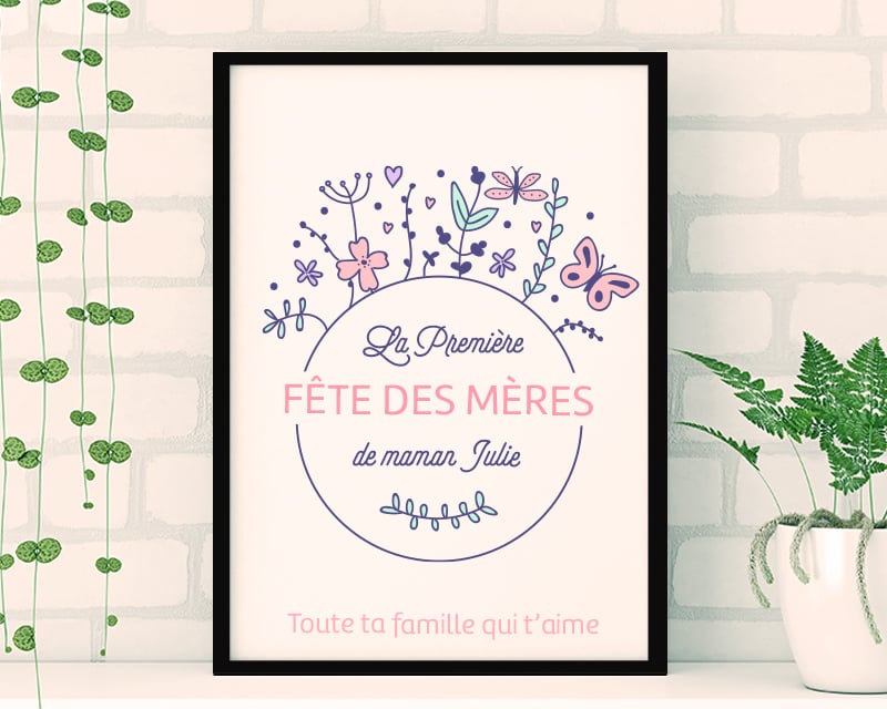 Affiche encadrée personnalisable - Collection Première Fête des Mères
