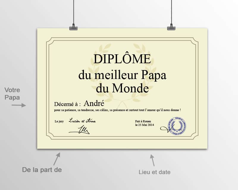Affiche Diplôme du Meilleur Papa