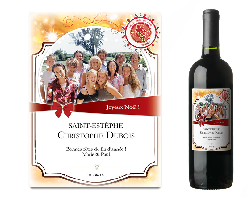 Bouteilles de Vins Noël Photo