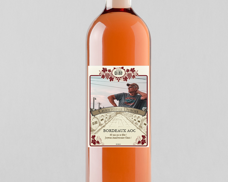 Bouteille de vin rosé personnalisée - Photo