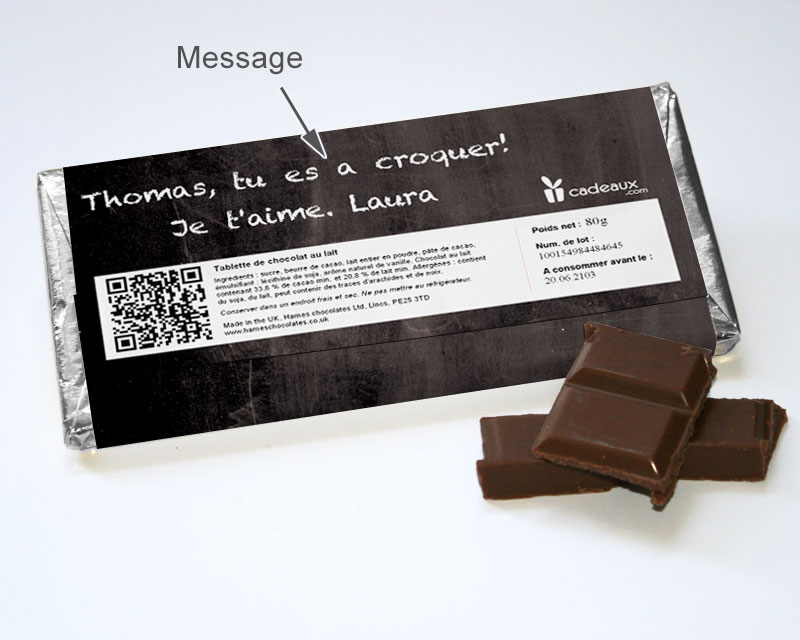 Tablette de chocolat « Tableau noir »