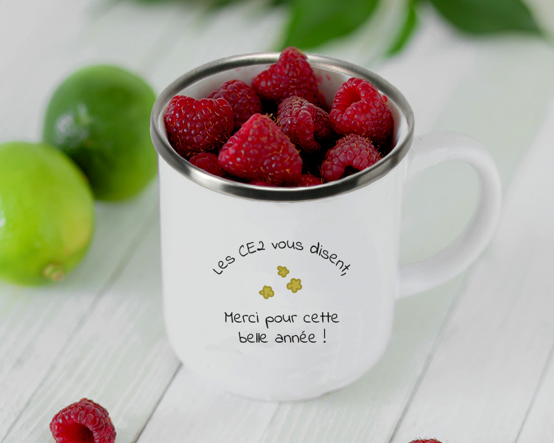 Mug émaillé remerciement