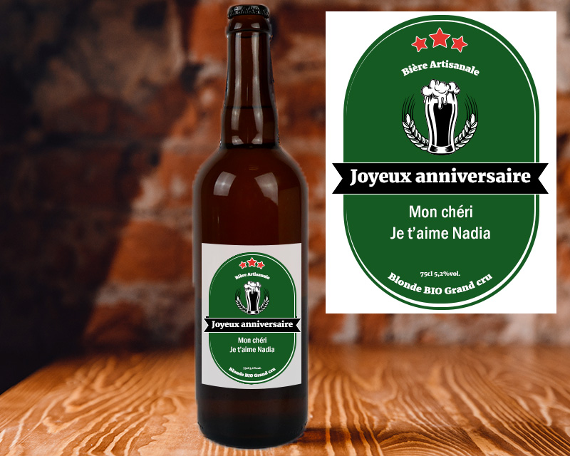 Bouteille de bière BIO Personnalisable - Classique