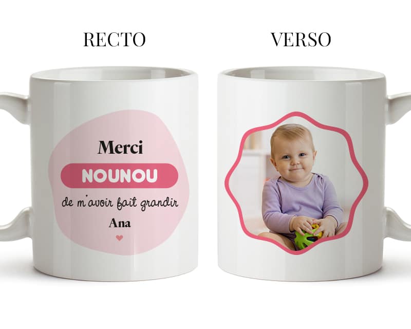Cadeau nounou mug merci nounou - Idée cadeau nounou - Joli Mug