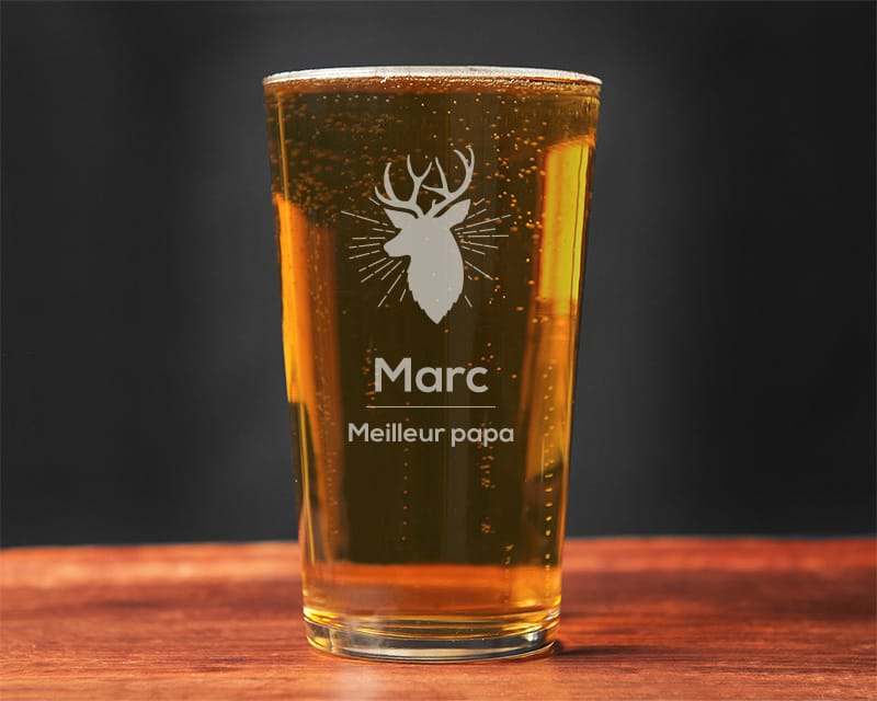 Verre à bière Personnalisable - Cerf
