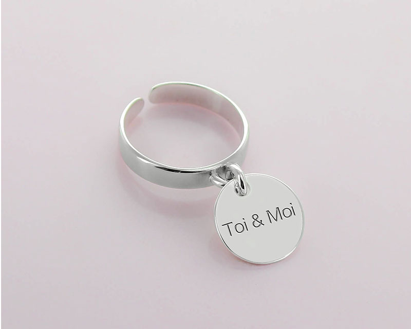 Bague martelée argent Prénom
