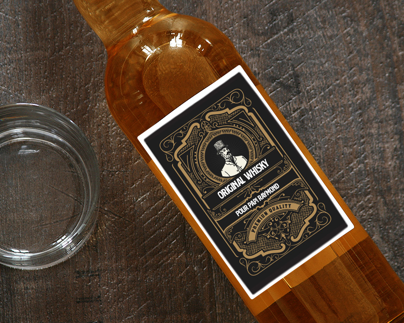 Bouteille de Whisky Personnalisable - Retro