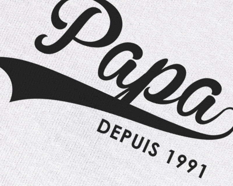 T-shirt blanc Papa depuis