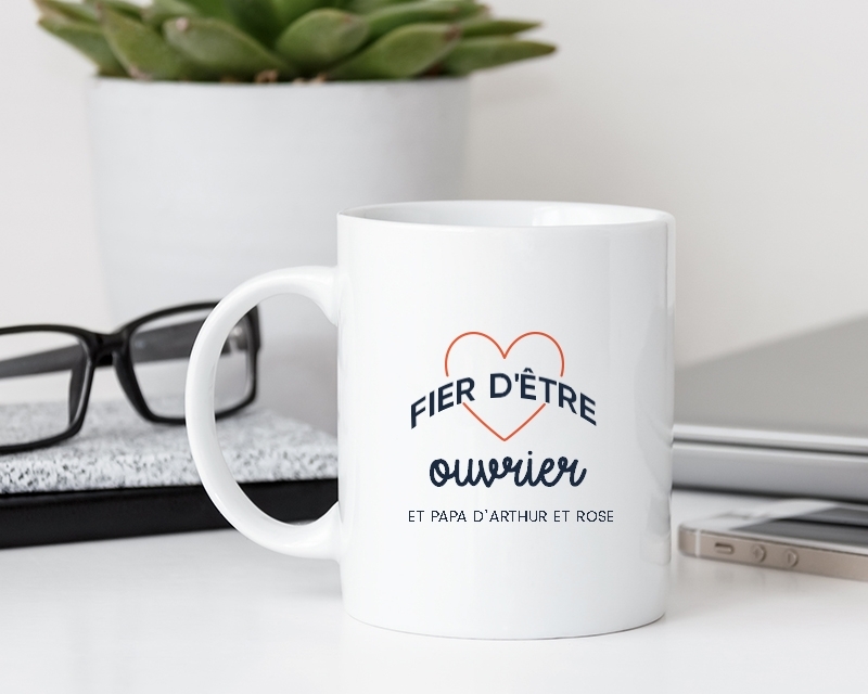 Mug personnalisable - Fier d'être ouvrier