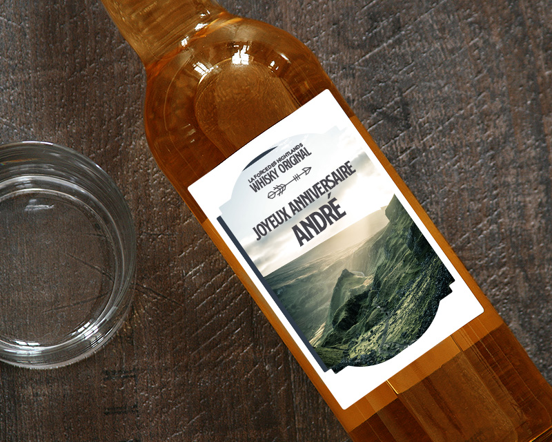 Bouteille de whisky personnalisée message - Highlands