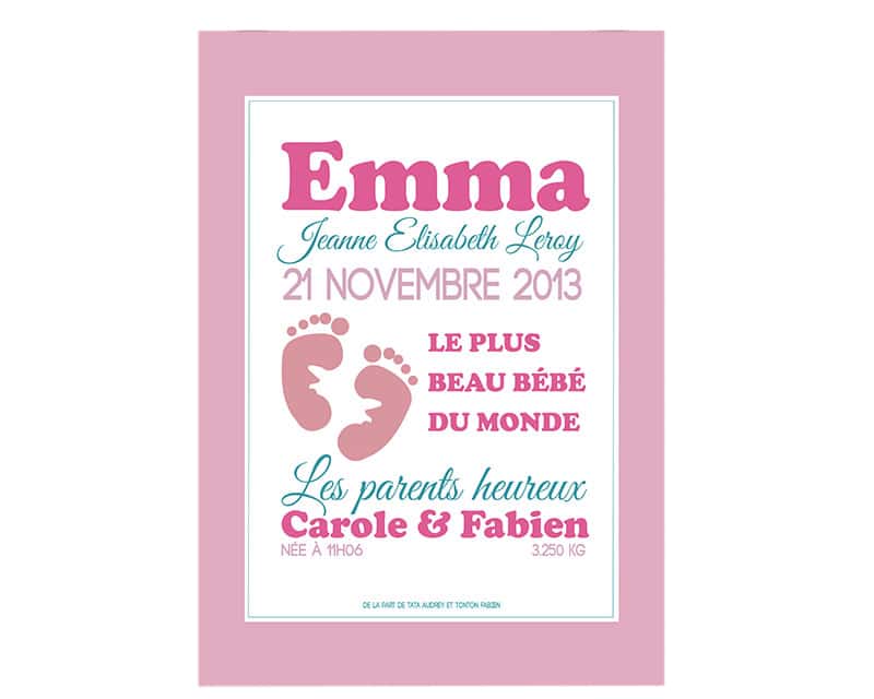 Affiche Naissance Baby Girl