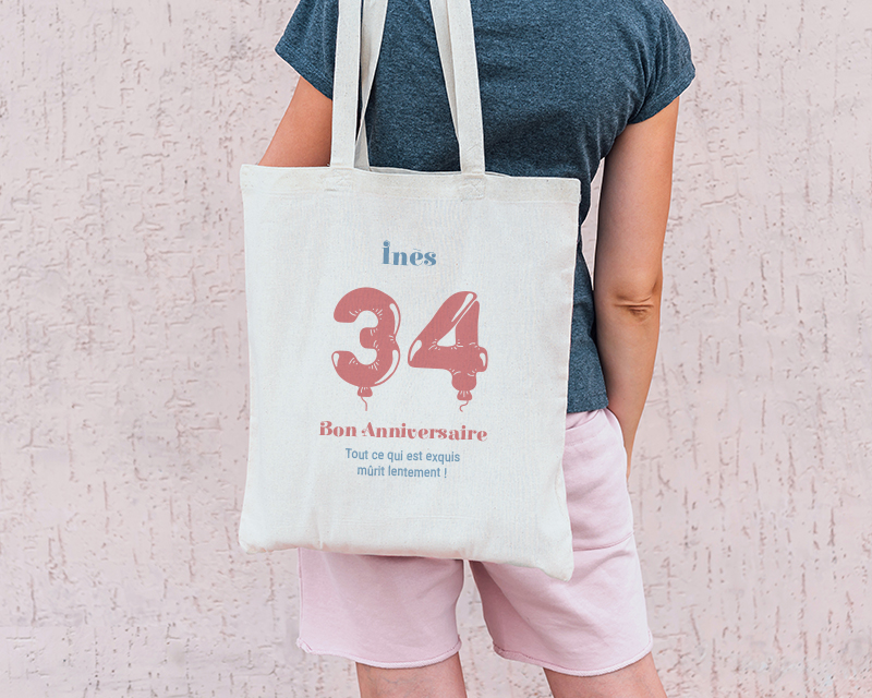 Tote bag personnalisé - Collection ballons d'anniversaire