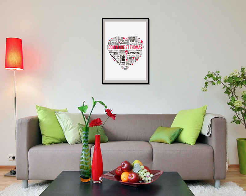 Affiche mots d'Amour Romantique
