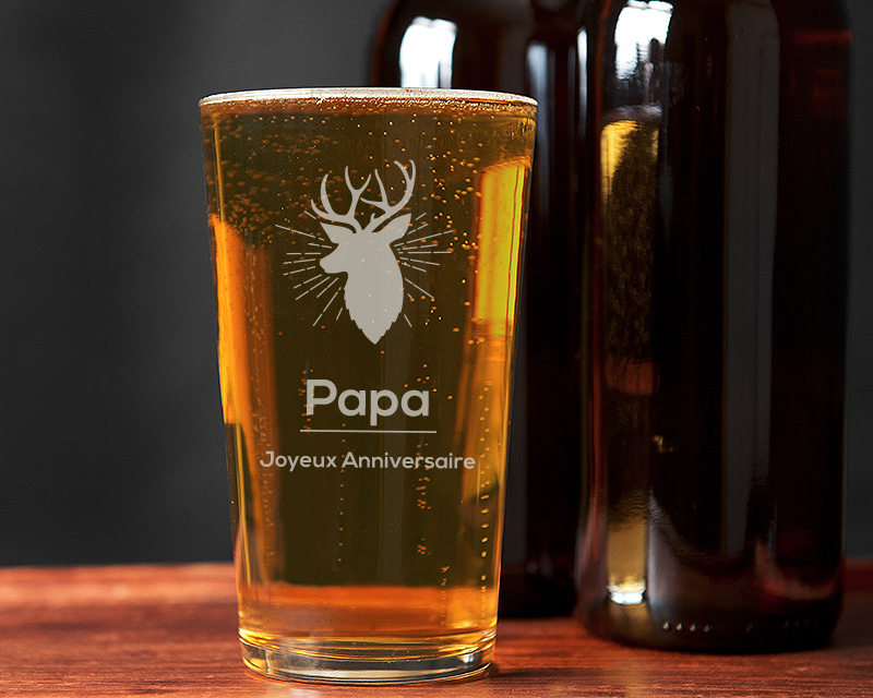 Verre à bière Personnalisable - Cerf