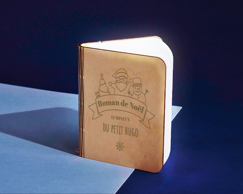 Lampe livre lumineux personnalisable - Joyeux Noël