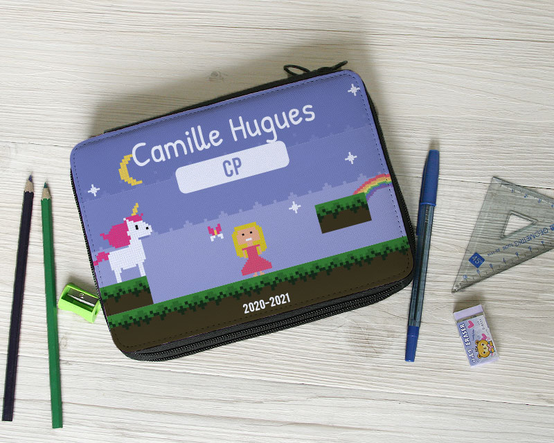 Trousse d'école licorne personnalisée