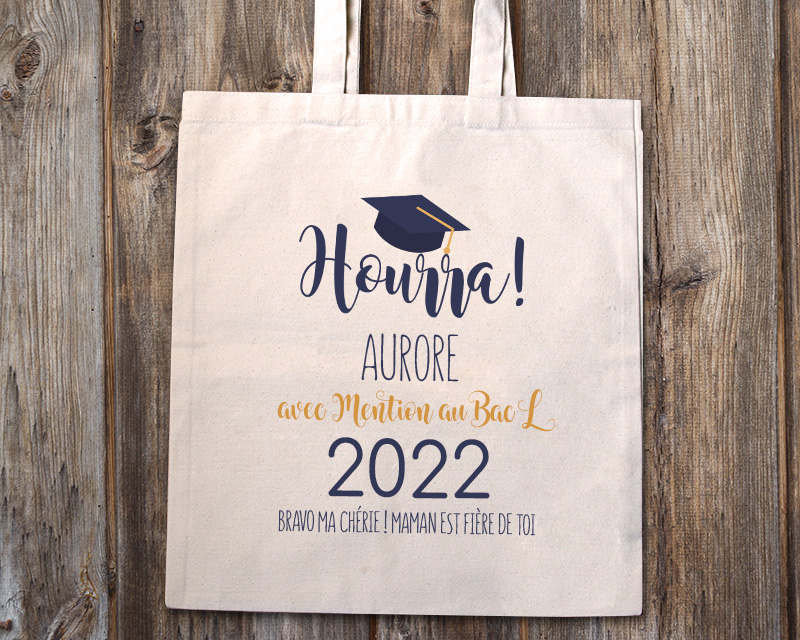Tote bag tendance design cadeau diplôme